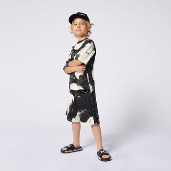 Boys White & Black T-Shirt