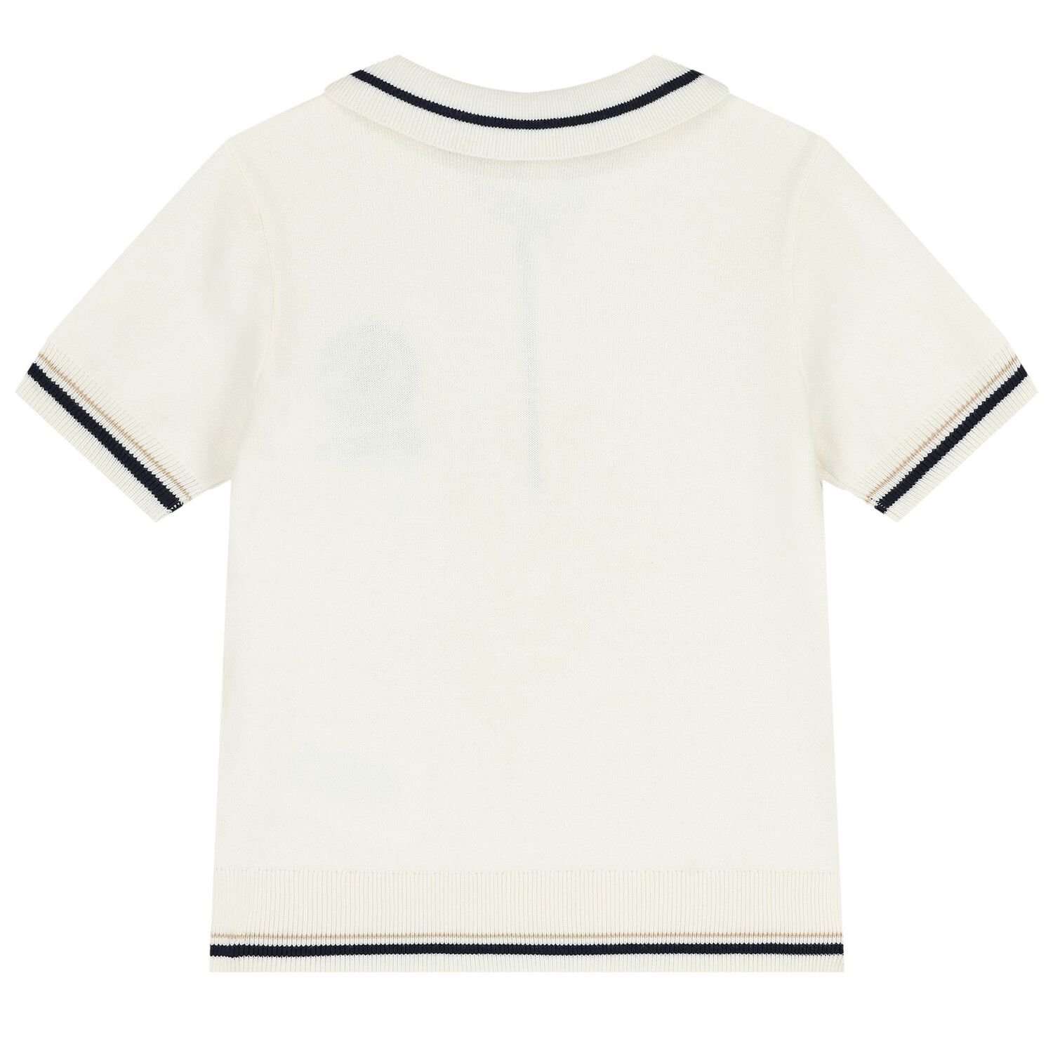 Girls Ivory Logo Knitted Polo Shirt, 1, hi-res
