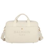 Beige Logo Canvas Baby Changing Bag, 1, hi-res