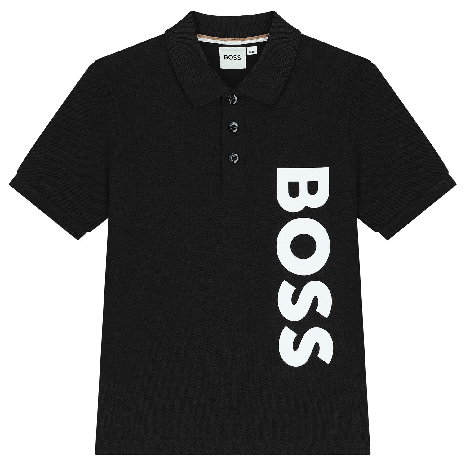 Boys Black Logo Polo Shirt, 2, hi-res image number null