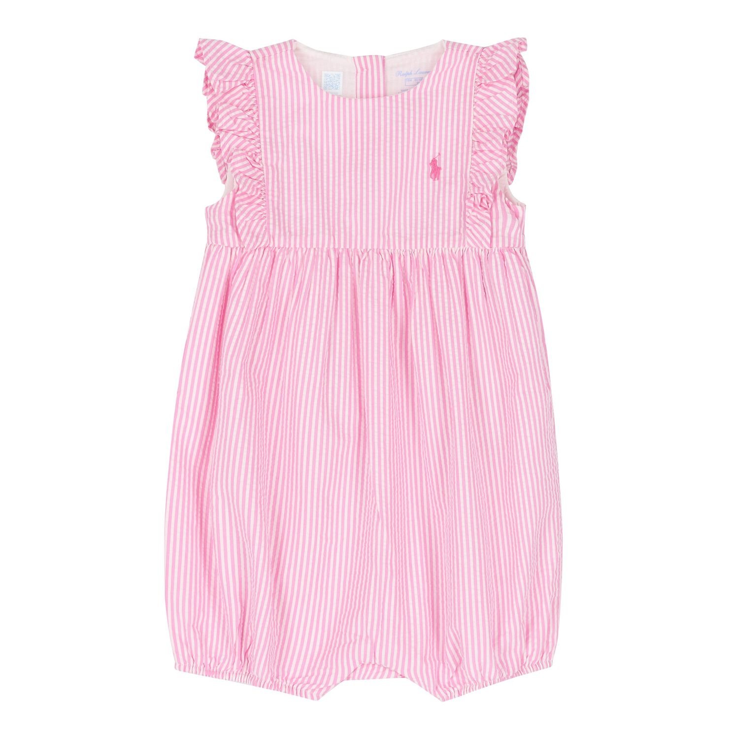 رمبير بنات بالشعار مخطط باللون الوردي والأبيض, 1, hi-res