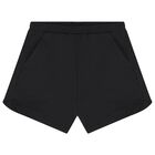 Girls Black Shorts, 2, hi-res