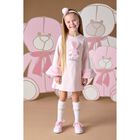 Girls Pink Logo Faux fur Dress, 1, hi-res