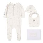 Ivory & Beige Tiger Logo Babygrow Gift Set, 1, hi-res