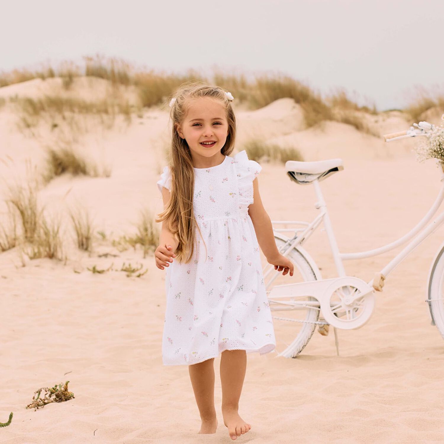 فستان ليبرتي باللون الأبيض للبتات, 1, hi-res