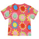 Younger Girls Pink Sun T-Shirt, 1, hi-res