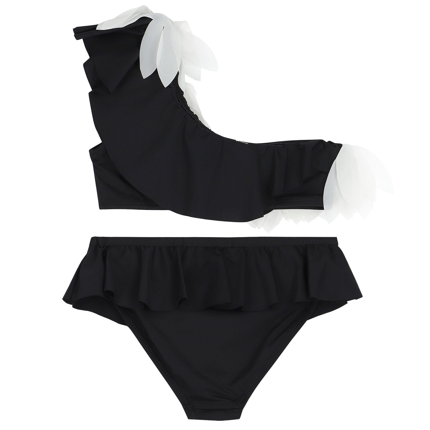 Girls Black & White Petal Bikini, 1, hi-res image number null