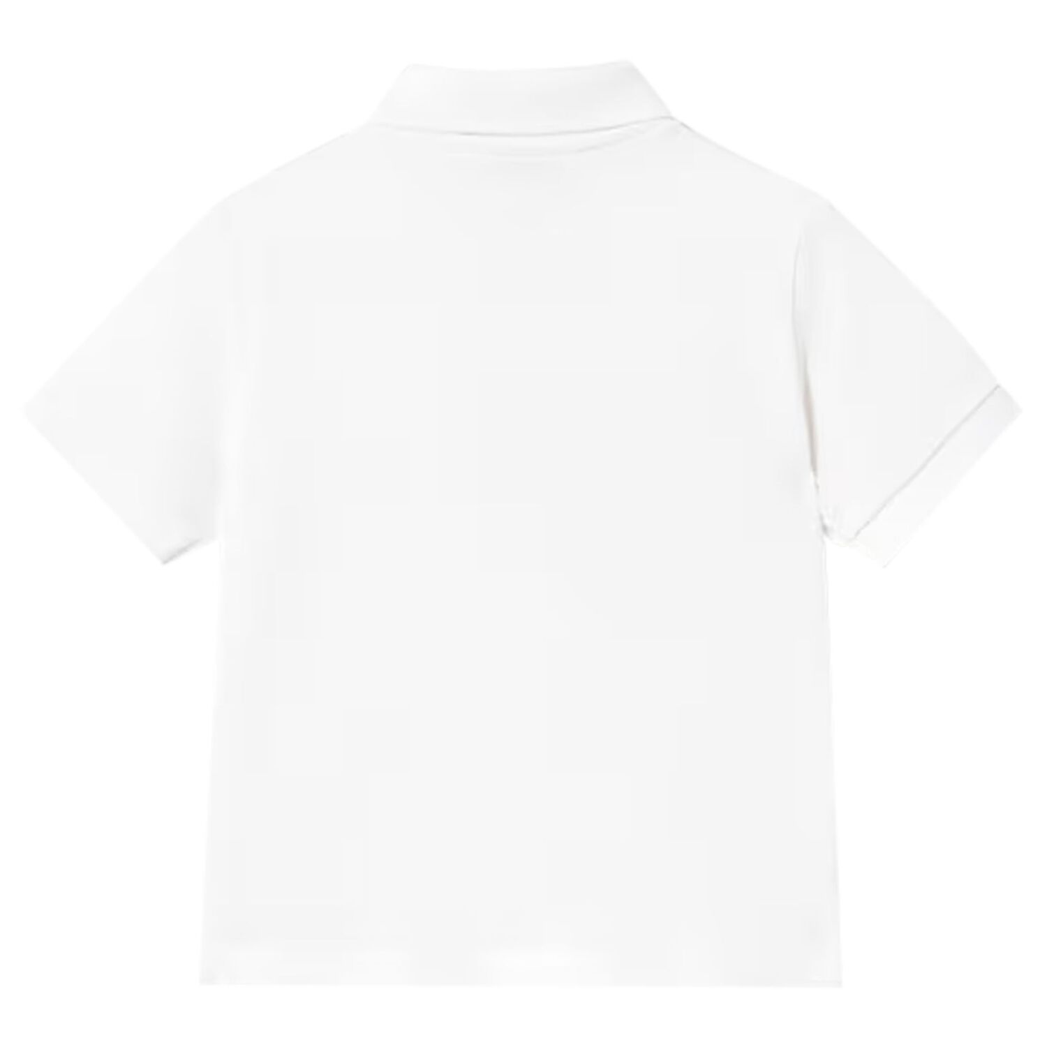 Younger Boys White Logo Polo Shirt, 1, hi-res