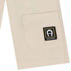 Younger Boys Beige Logo Shorts, 2, hi-res