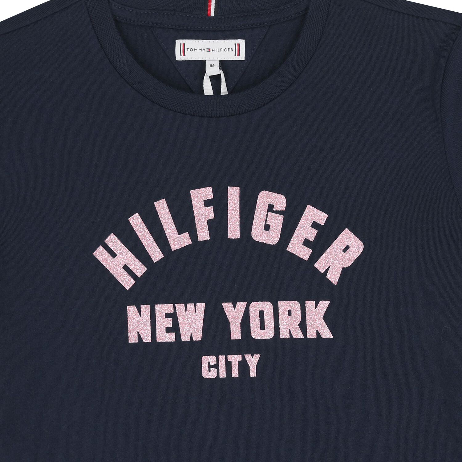 Girls Navy Blue Logo T-Shirt, 1, hi-res