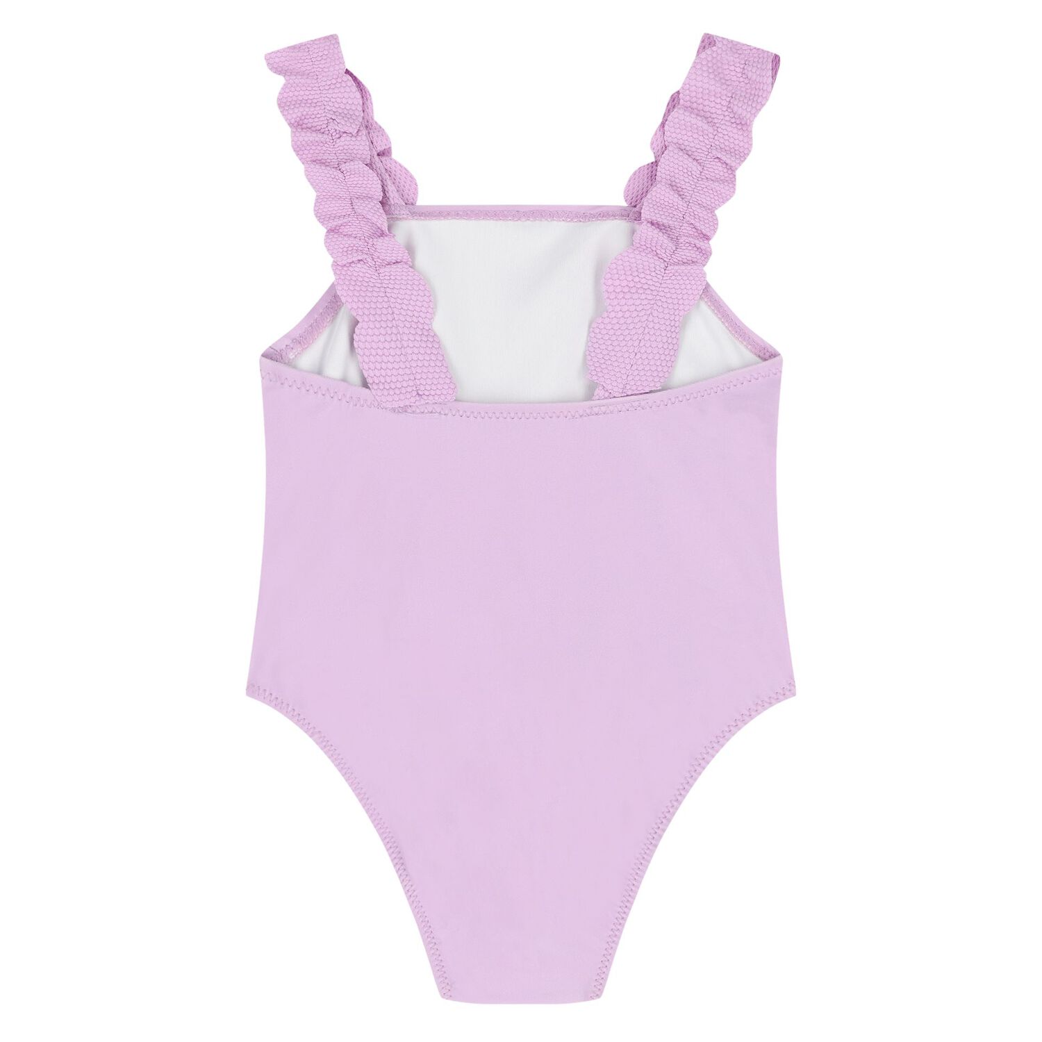 Younger Girls Purple Floral Swimsuit, 1, hi-res