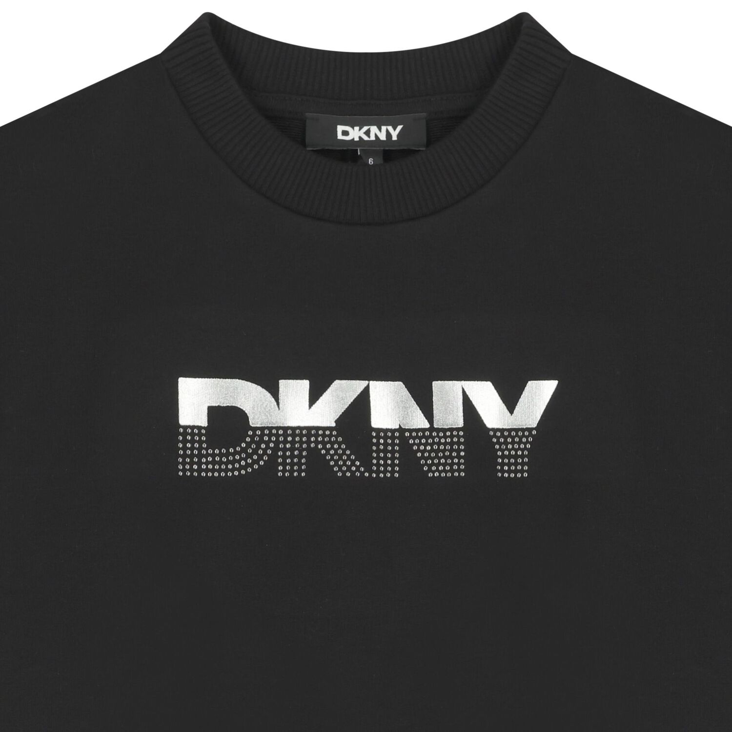 Girls Black Logo Sweatshirt Dress, 1, hi-res