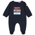 Baby Boys Navy Blue Logo Babygrow, 2, hi-res