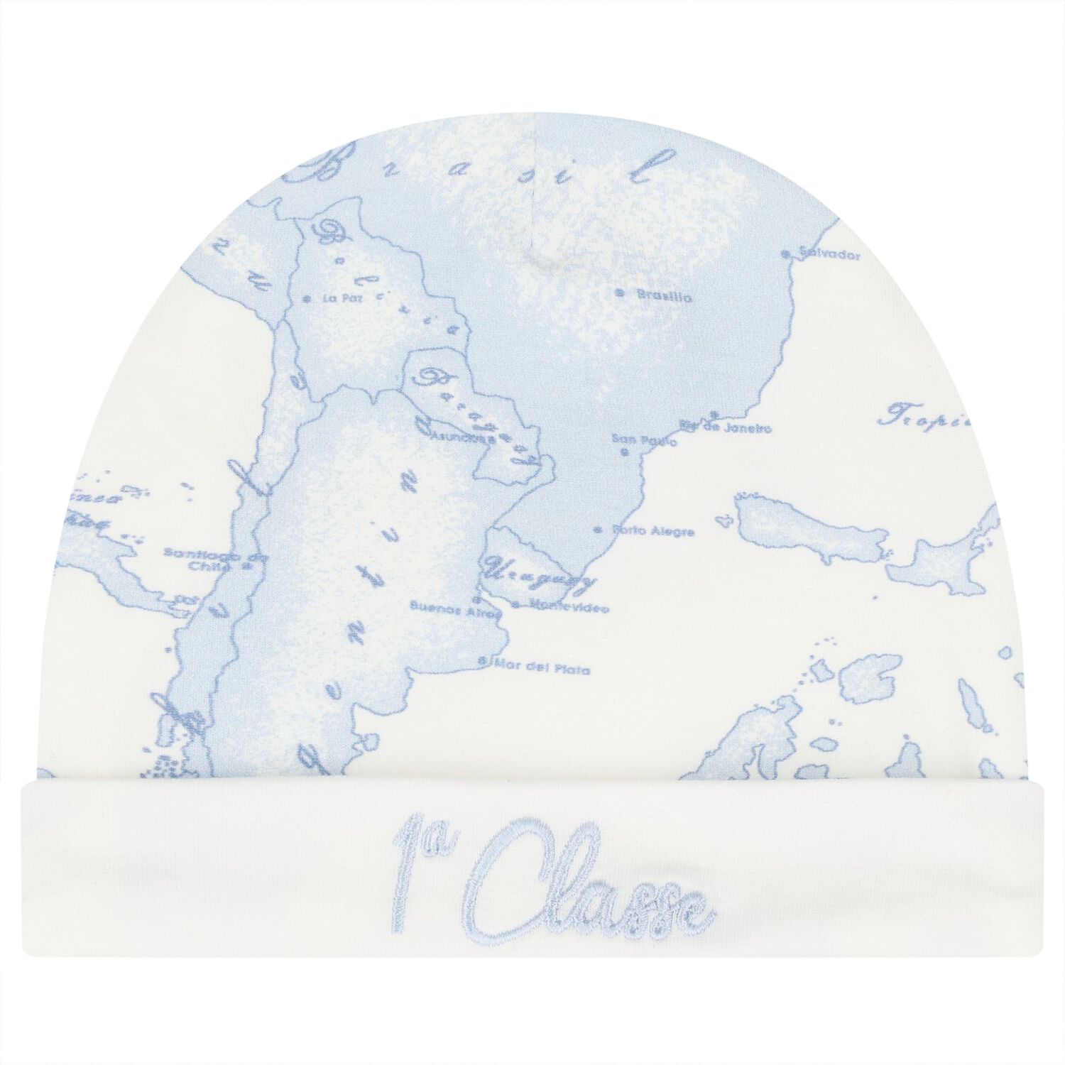 Baby Boys Ivory & Blue Geo Map Babygrow Gift Set, 4, hi-res