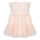 Younger Girls Pink Logo Tulle Dress, 1, hi-res
