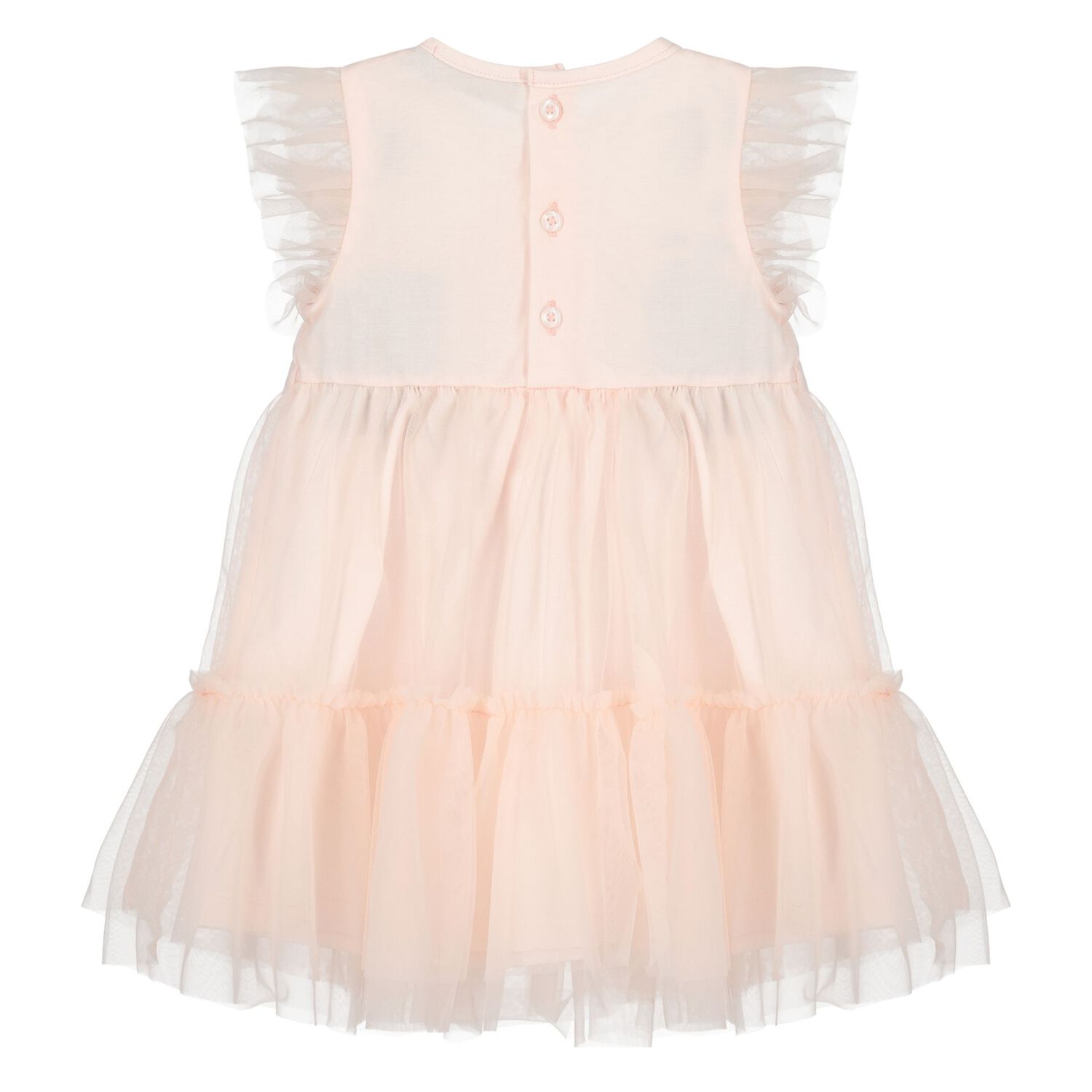 Younger Girls Pink Logo Tulle Dress, 1, hi-res image number null
