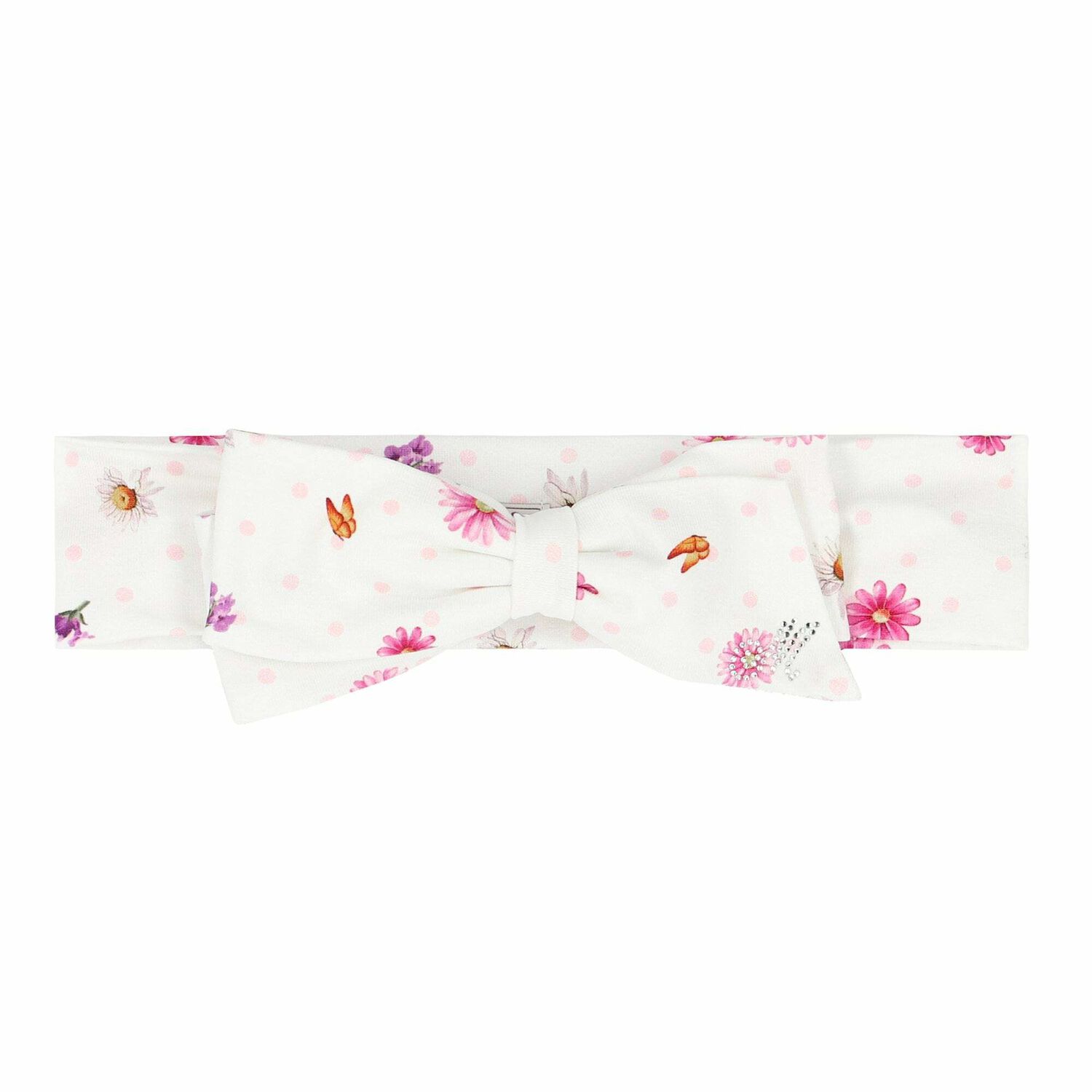 Baby Girls White Printed Headband, 1, hi-res