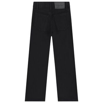 Girls Black Logo Jeans