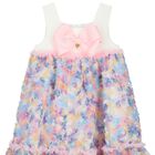 Girls White & Purple Tulle Dress, 4, hi-res