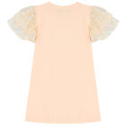 Girls Pink Sequin Logo Dress, 1, hi-res