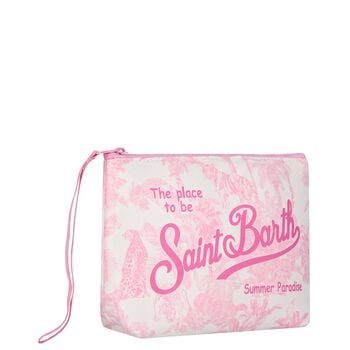 Girls White & Pink Aline Logo Jungle Pouch ( 15cm )