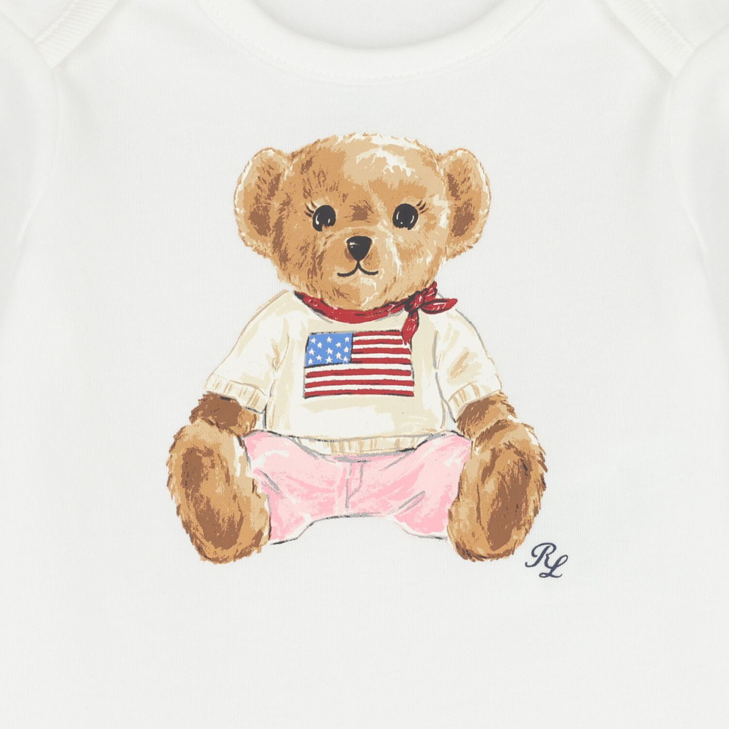 طقم هدايا ملابس اطفال بتصميم دب بولو ابيض للبنات , 1, hi-res