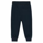Younger Boys Navy Logo Joggers, 1, hi-res