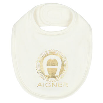 Ivory & Gold Logo Bib