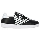 Black Logo Trainers, 1, hi-res