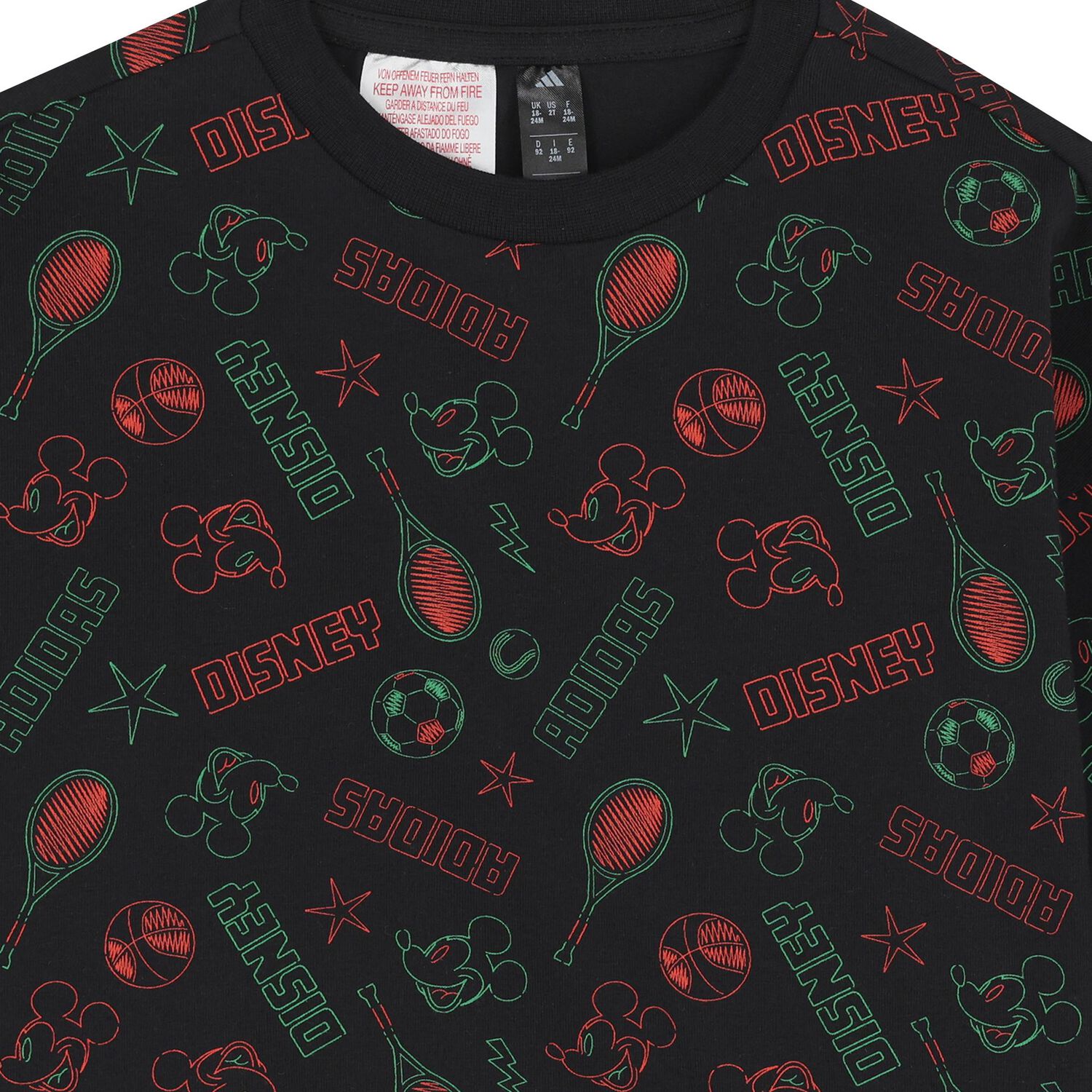 بدله رياضيه للصغار بالشعار بطبعه ديزنى باللون الاسود , 1, hi-res