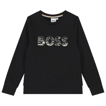 Boys Black Logo Sweatshirt
