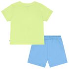 طقم أولاد شورت باللون الأخضر والأزرق, 1, hi-res