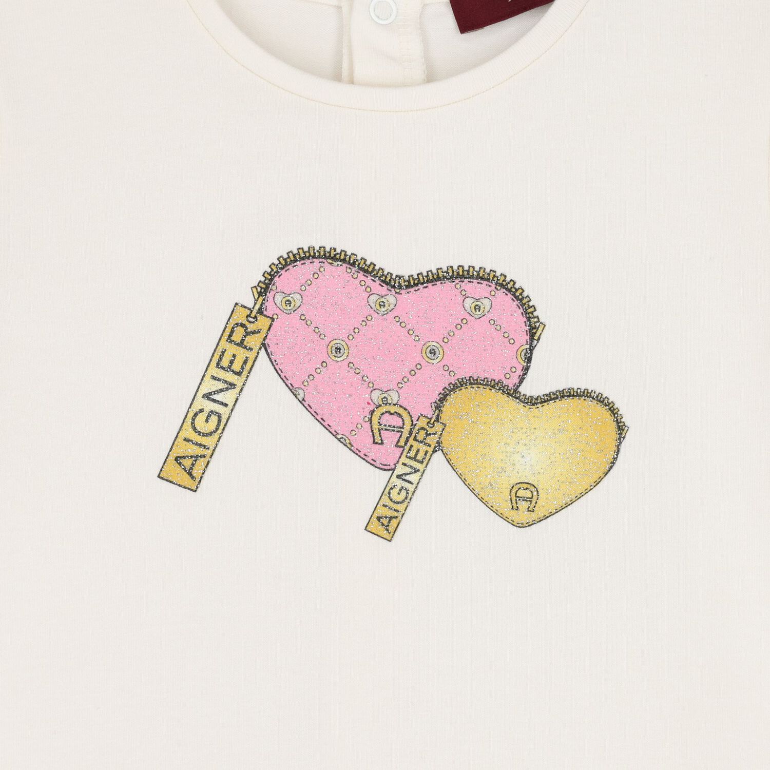 فستان بنات بالشعار وطبعه قلوب باللون العاجى, 1, hi-res