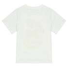 تيشيرت بالشعار باللون العاجى للبنات, 1, hi-res