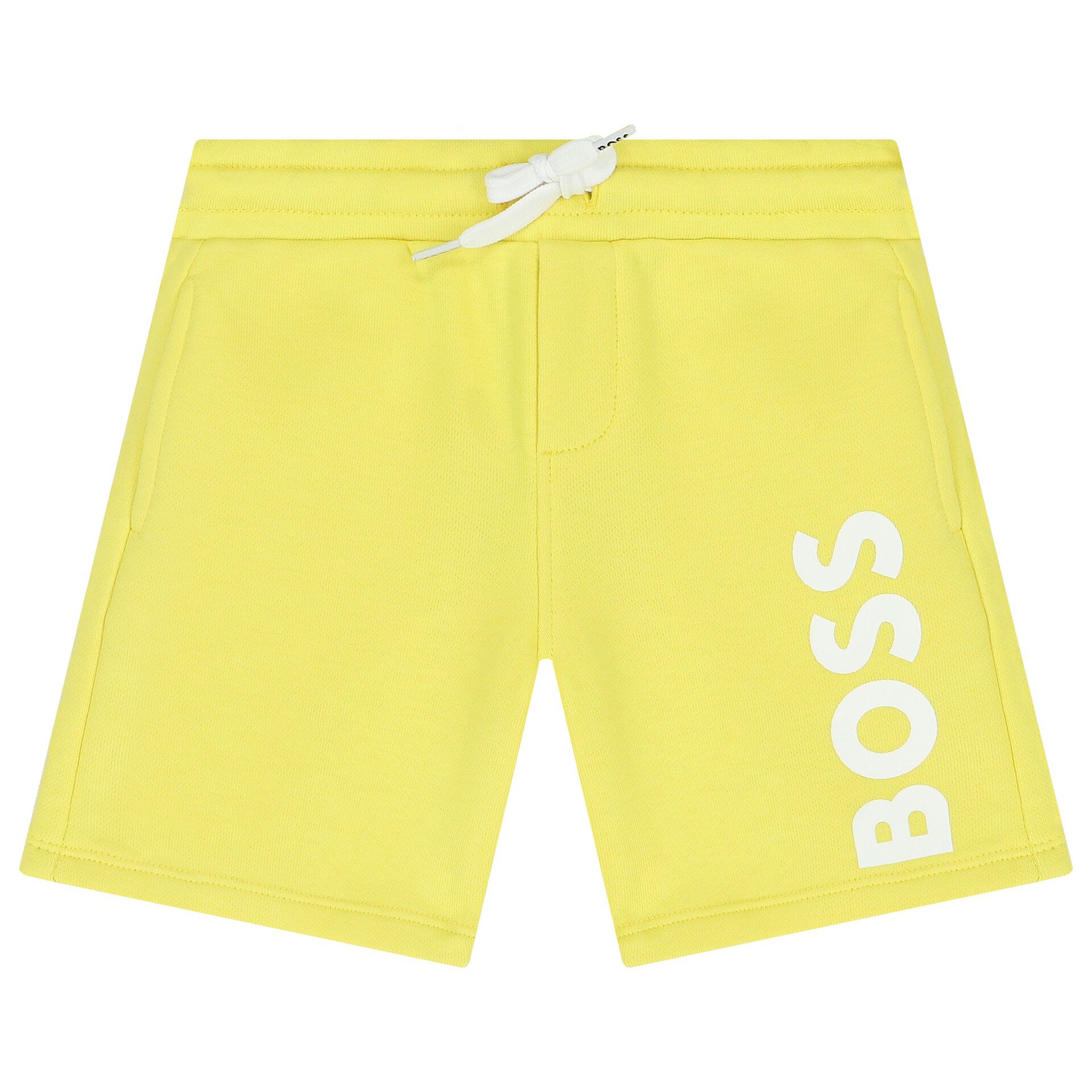 BOSS Younger Boys Yellow Logo Shorts Junior Couture QA