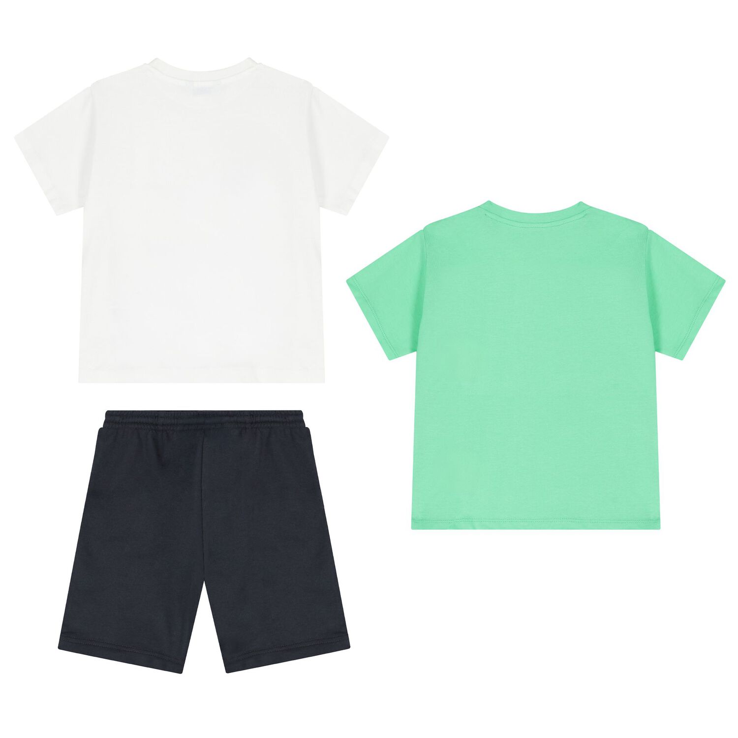 Boys Green, White & Navy Shorts Set, 3, hi-res