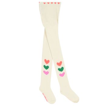 Girls Ivory Hearts Tights 
