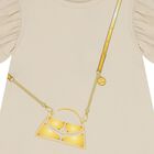 فستان بيج بشعار حقيبة للبنات, 2, hi-res