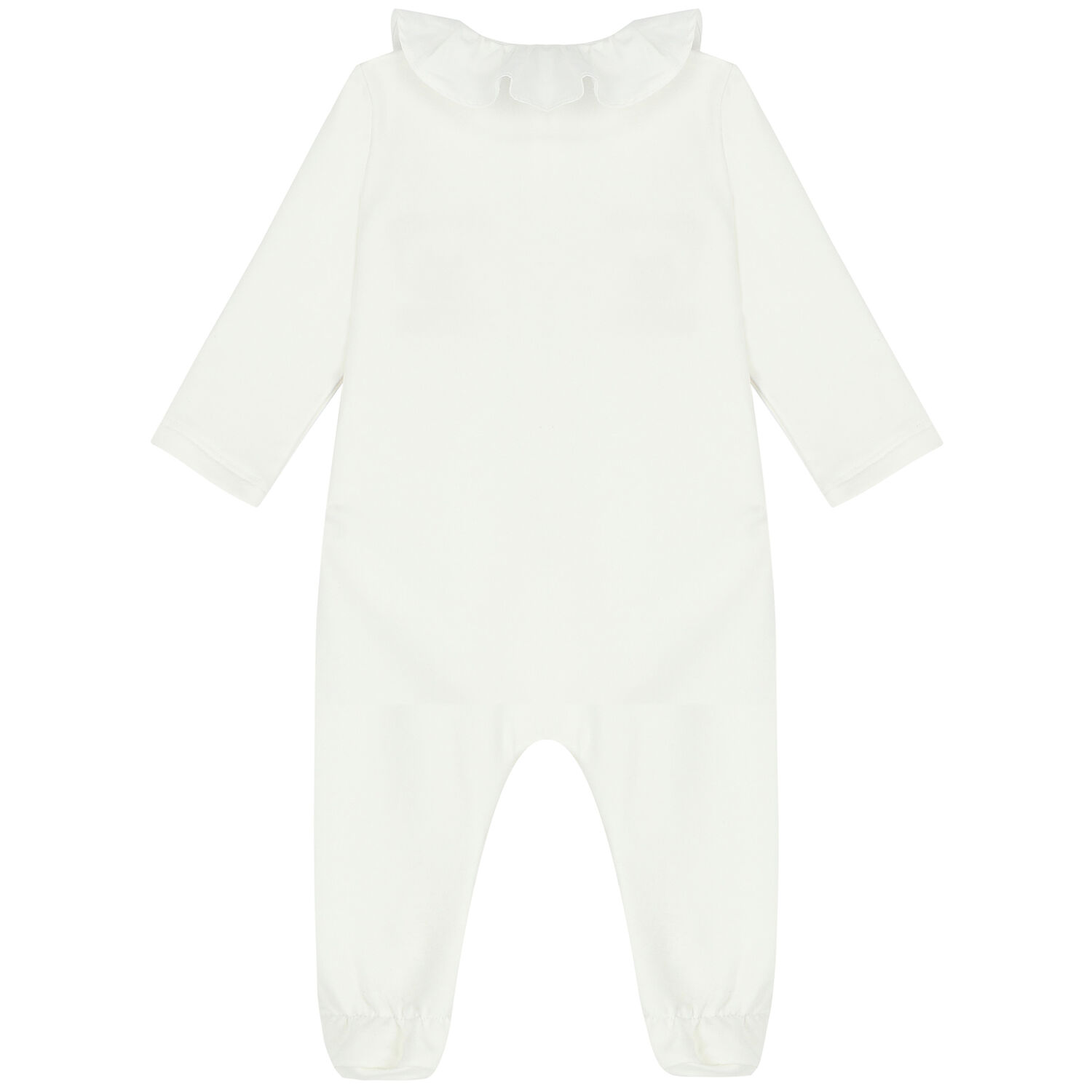 Baby Girls Ivory Teddy Logo Babygrow, 1, hi-res