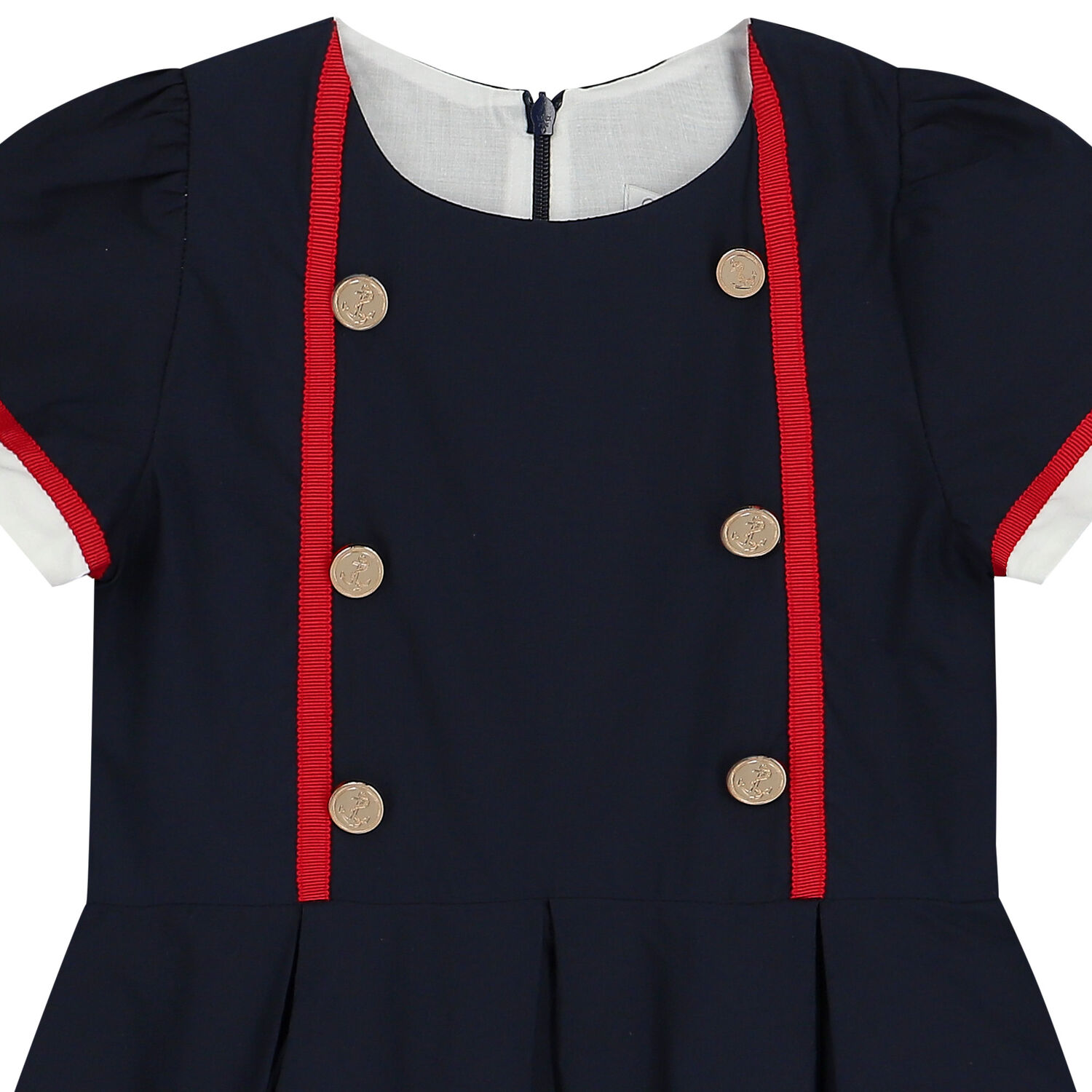 Girls Navy Blue Dress, 1, hi-res