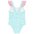 Girls Blue & White Hello Kitty Swimsuit, 1, hi-res