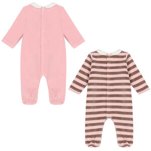 Baby Girls Pink & Brown Babygrows ( 2-Pack ) 