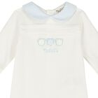 Baby Boys Ivory & Blue Babygrow, 1, hi-res