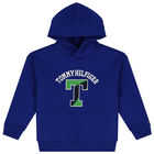 Boys Blue Varsity Logo Hooded Top, 1, hi-res