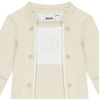 Baby Boys Ivory Logo Babygrow, 1, hi-res