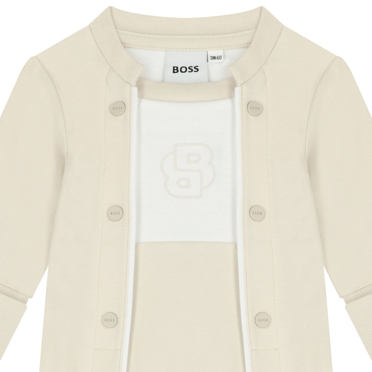 Baby Boys Ivory Logo Babygrow, 1, hi-res