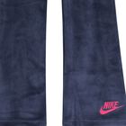 Girls Blue Logo Velour Leggings, 2, hi-res