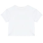 تيشيرت بالشعار باللون الابيض و الذهبي للبنات, 2, hi-res