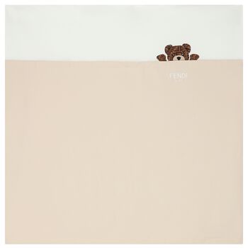 Beige & Ivory Logo Baby Blanket