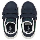 Boys Navy Blue Logo Trainers, 1, hi-res